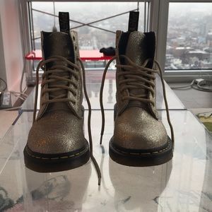 Fabulous sparkly gold glitter Doc Martens